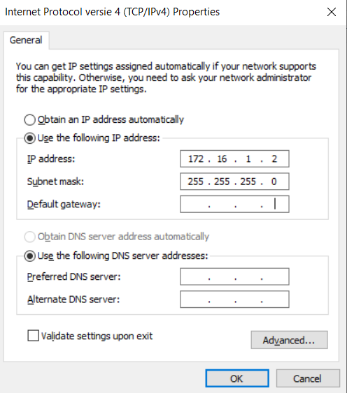 Windows Adapter Settings VMnet1